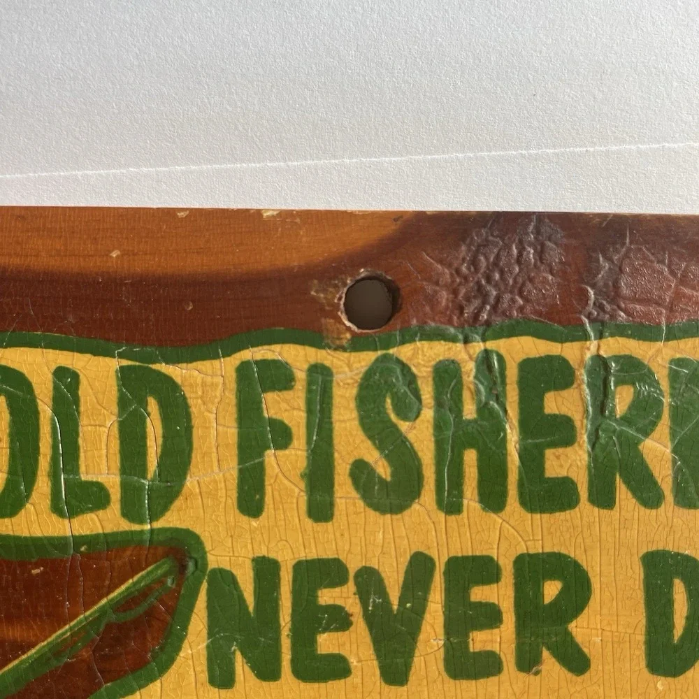Vintage Cypress Gardens‎ Fisherman Sign Wood